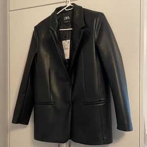 BNWT Zara Faux Leather Blazer